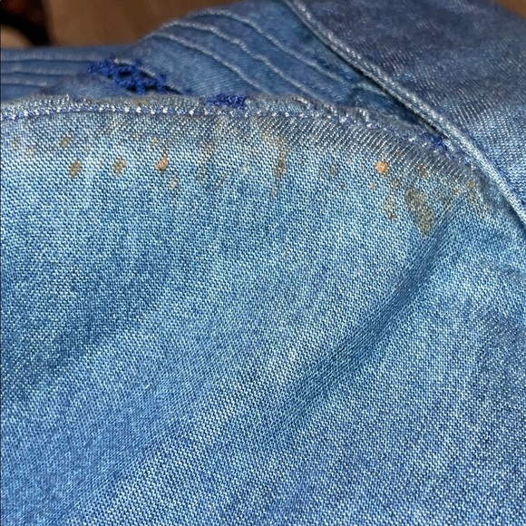 NWT Liz Claiborne Dark Blue Denim Button-Down Shirt Size 14 #265 - Picture 8 of 12